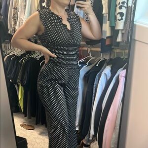 Max Studio Black and White Polka Dot Jumpsuit